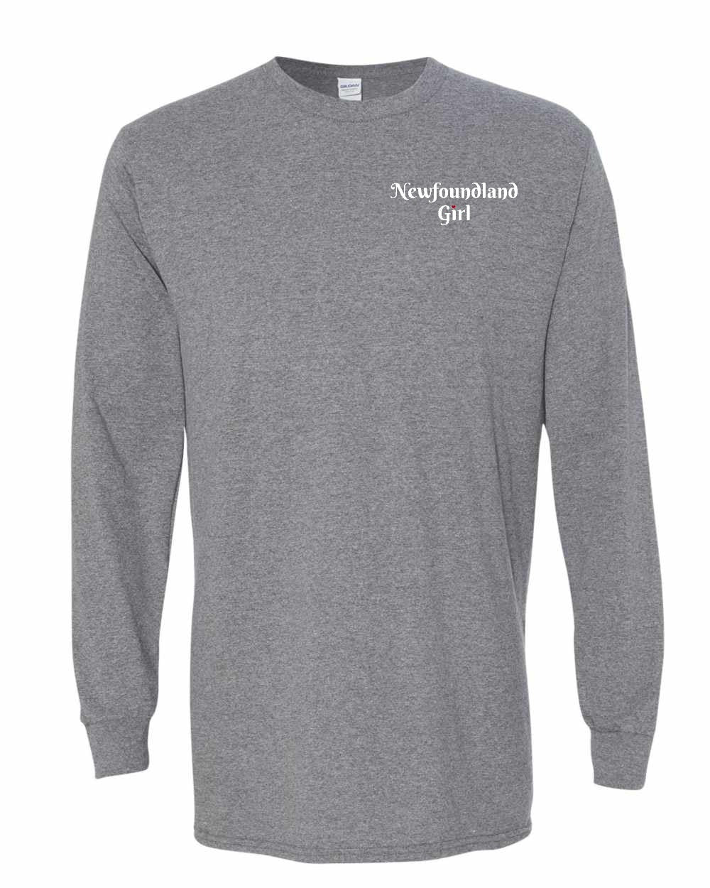 NFLD Girl Heart Dot Left Chest & Back Long Sleeve Tee - Unisex