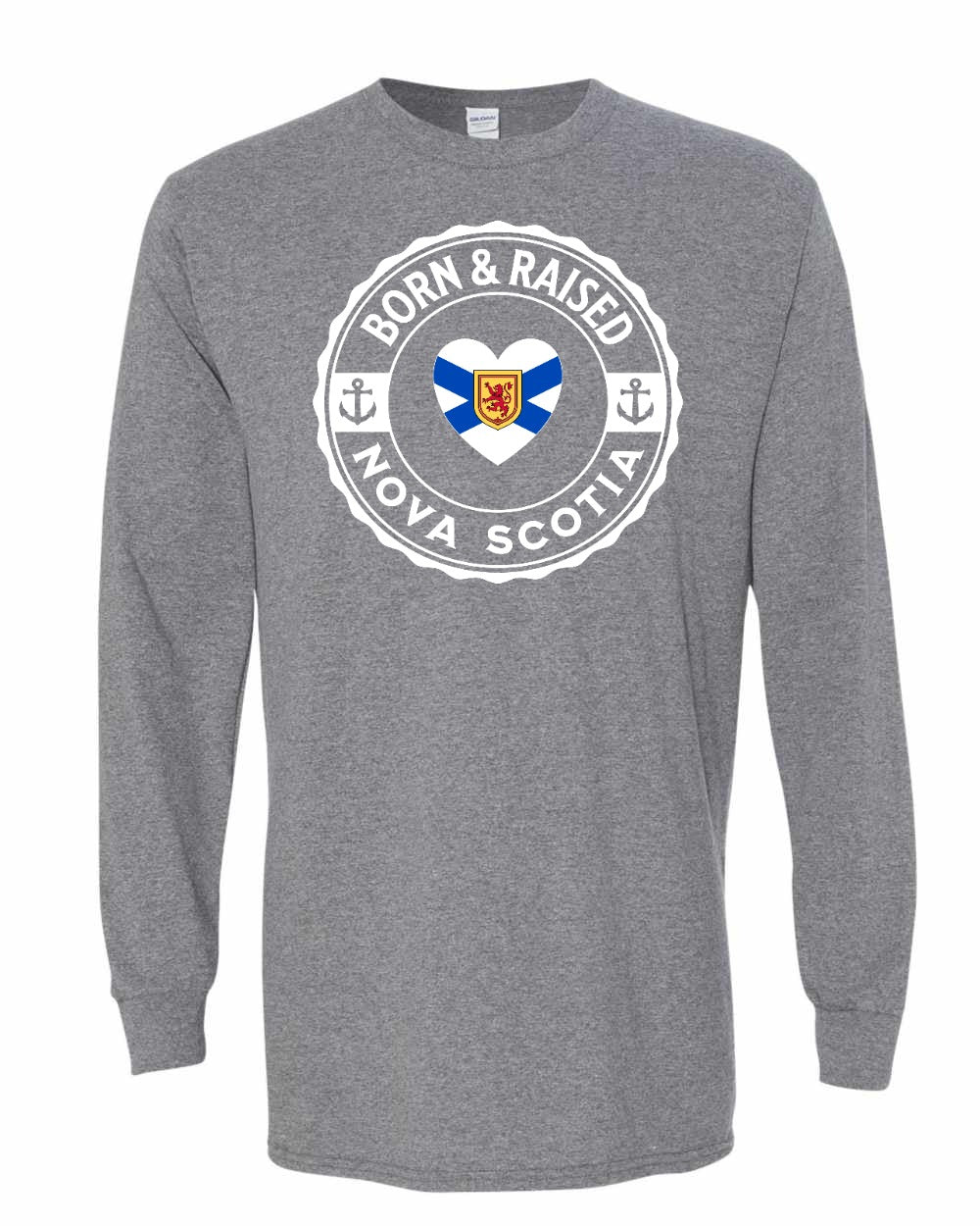 Born and Raised NS Heart Flag Long Sleeve Tee - Unisex