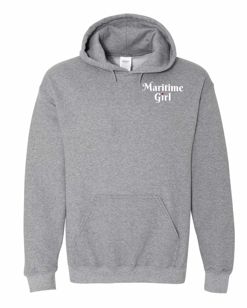 Maritime Girl Heart Dot Left Chest Pullover Hoodie - Unisex