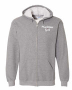 Maritime Girl Heart Dot Left Chest Zip Hoodie - Unisex