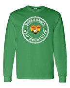 Born and Raised NB Heart Flag Long Sleeve Tee - Unisex