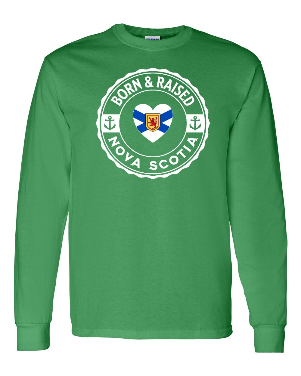Born and Raised NS Heart Flag Long Sleeve Tee - Unisex
