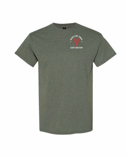 Maritime Swag Cape Breton Mandala Red Lobster Left Chest Men's Tee