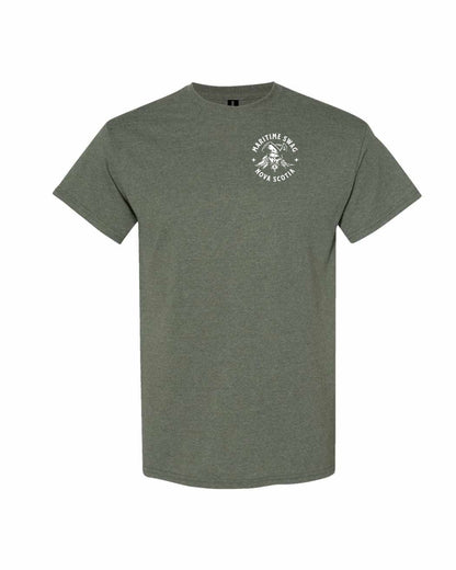 Maritime Swag Nova Scotia Pirate Left Chest and Back mens-tee