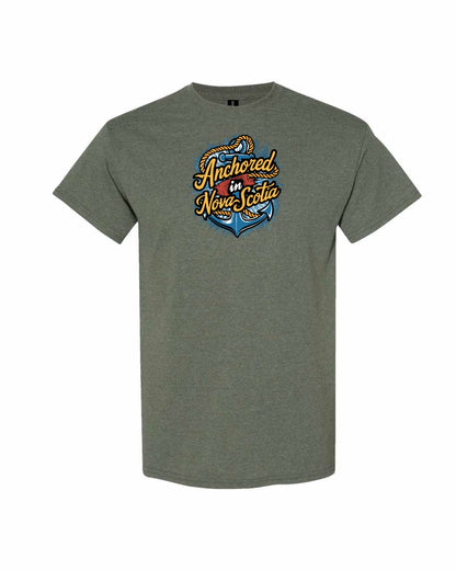Anchored In Nova Scotia (Old Design) Full mens-tee