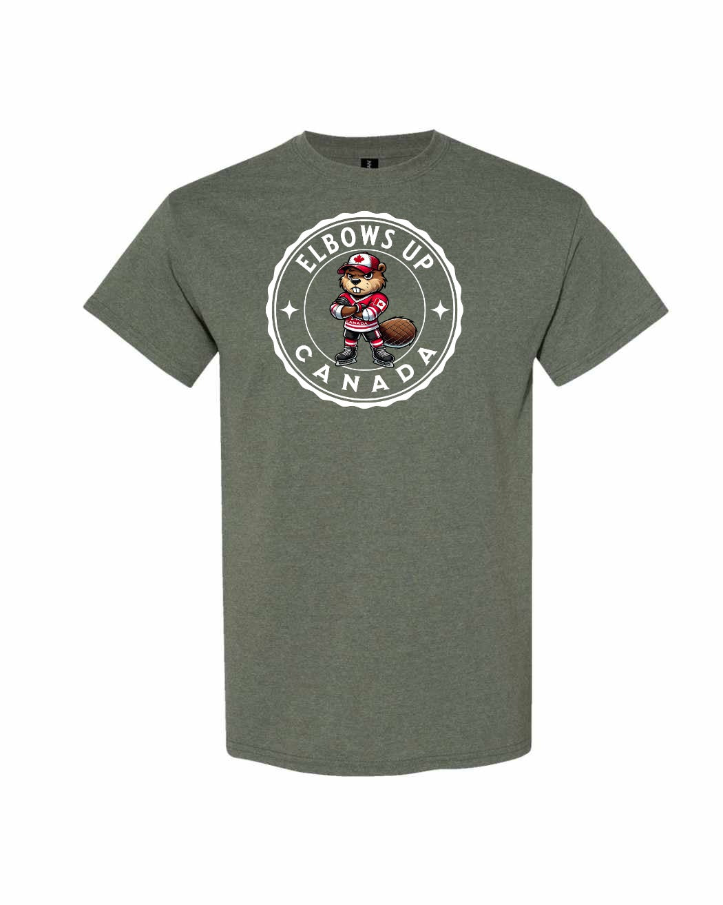 Elbows Up Hockey Beaver Men's Tee - Gildan Canada (sewn Internationally)