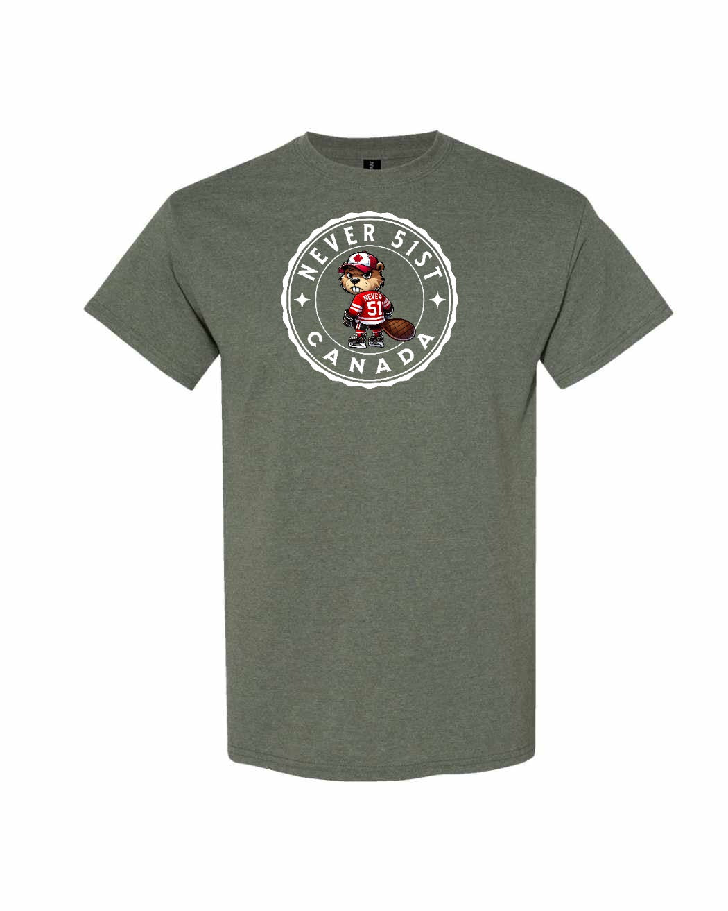 Never 51st Beaver Men's tee - Gildan Canada (sewn Internationally)