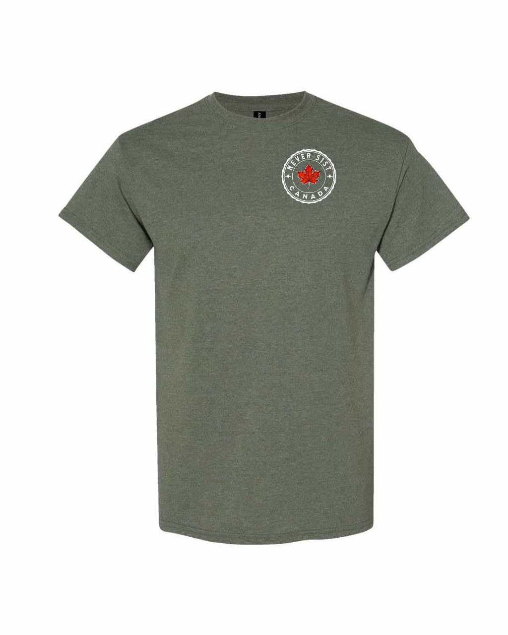 Never 51st Leaf Left Chest Men's Tee - Gildan Canada (sewn Internationally)