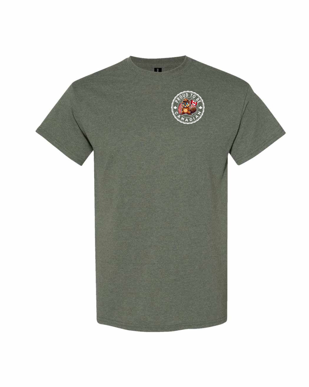 Proud to be Canadian Beaver Left Chest Men's Tee