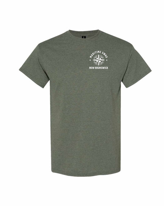 NB New Brunswick Compass Left Chest and Back Men's Tee
