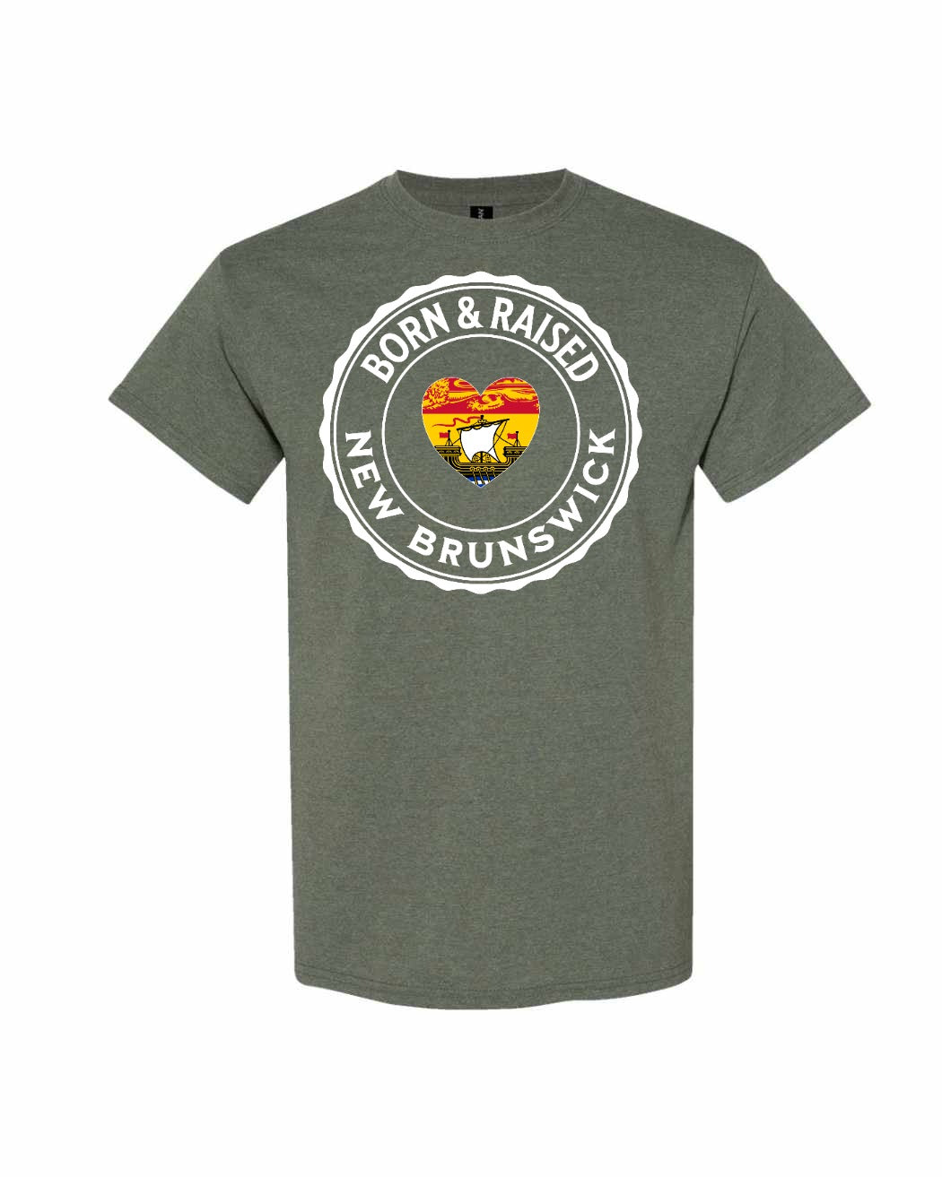 Born and Raised NB Heart Flag Men's Tee
