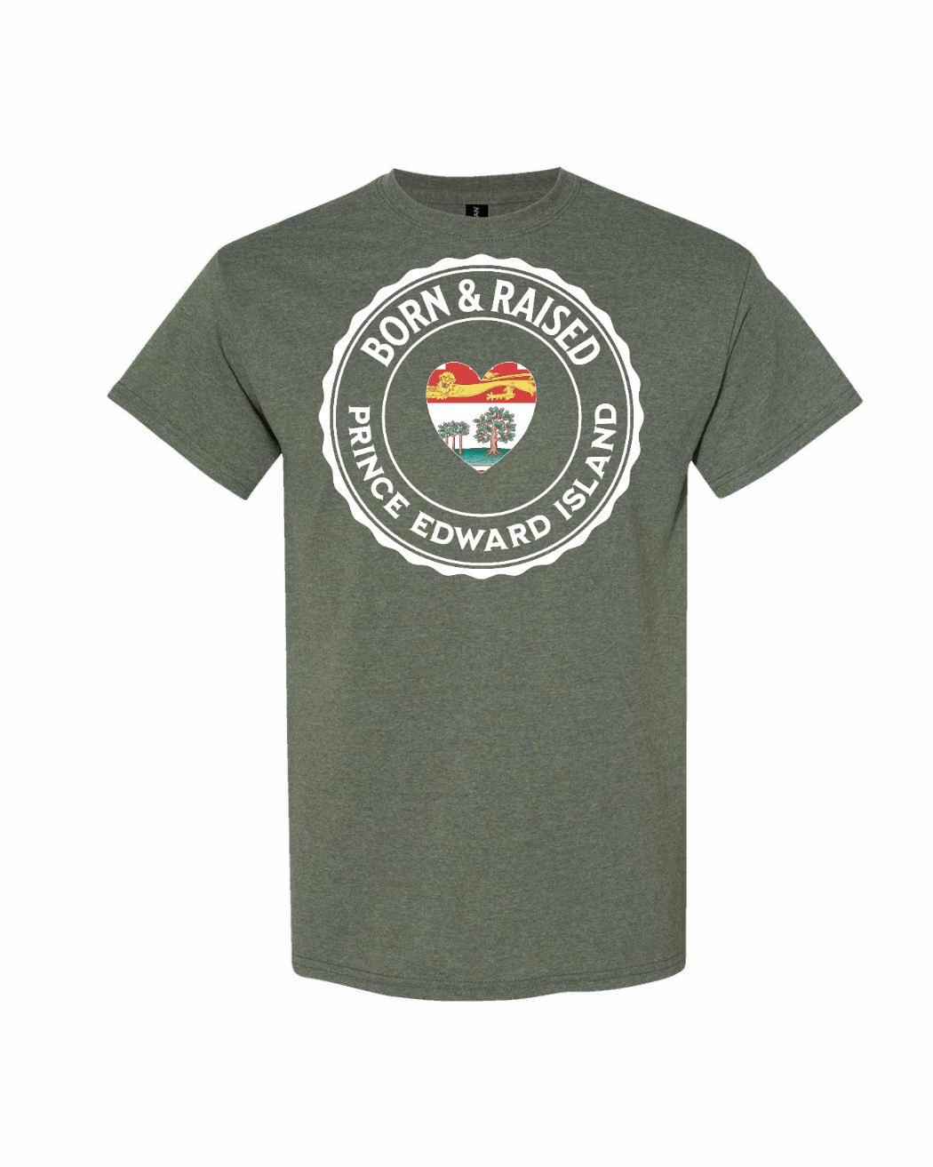 Born and Raised PEI Heart Flag Men's Tee