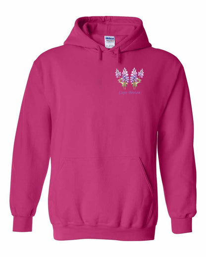 Cape Breton Lupin Left Chest and Back Pullover Hoodie