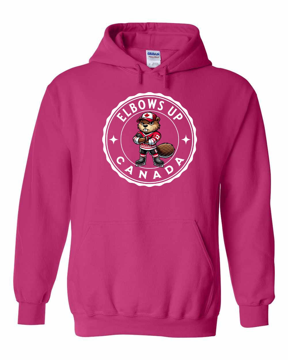 Elbows up Beaver Pullover Hoodie - Gildan Canada (sewn Internationally) - Unisex