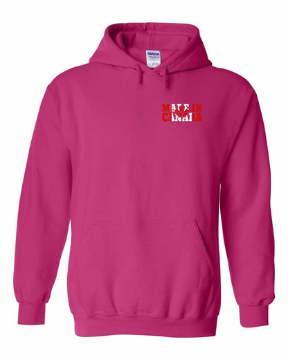 Made in Canada Flag Background Left Chest and Back Pullover