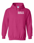 Made In NFLD ( White Lettering) Left Chest Pullover Hoodie - Unisex