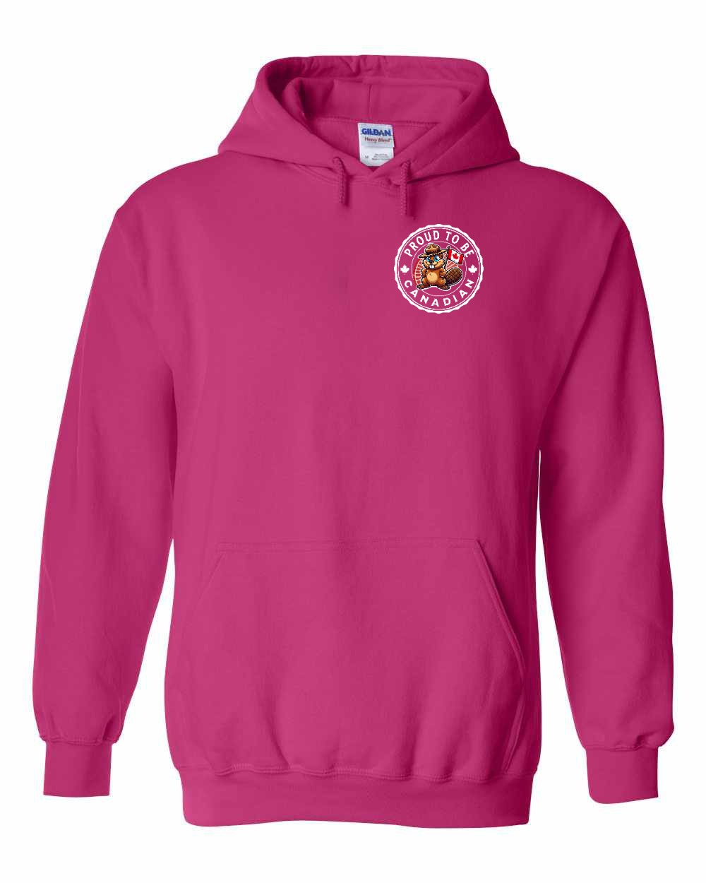 Proud to be Canadian Beaver Left Chest Pullover Hoodie - Gildan Canada (sewn Internationally) - Unisex