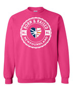 Born and Raised NFLD Heart Flag Crewneck Sweatshirt - Unisex