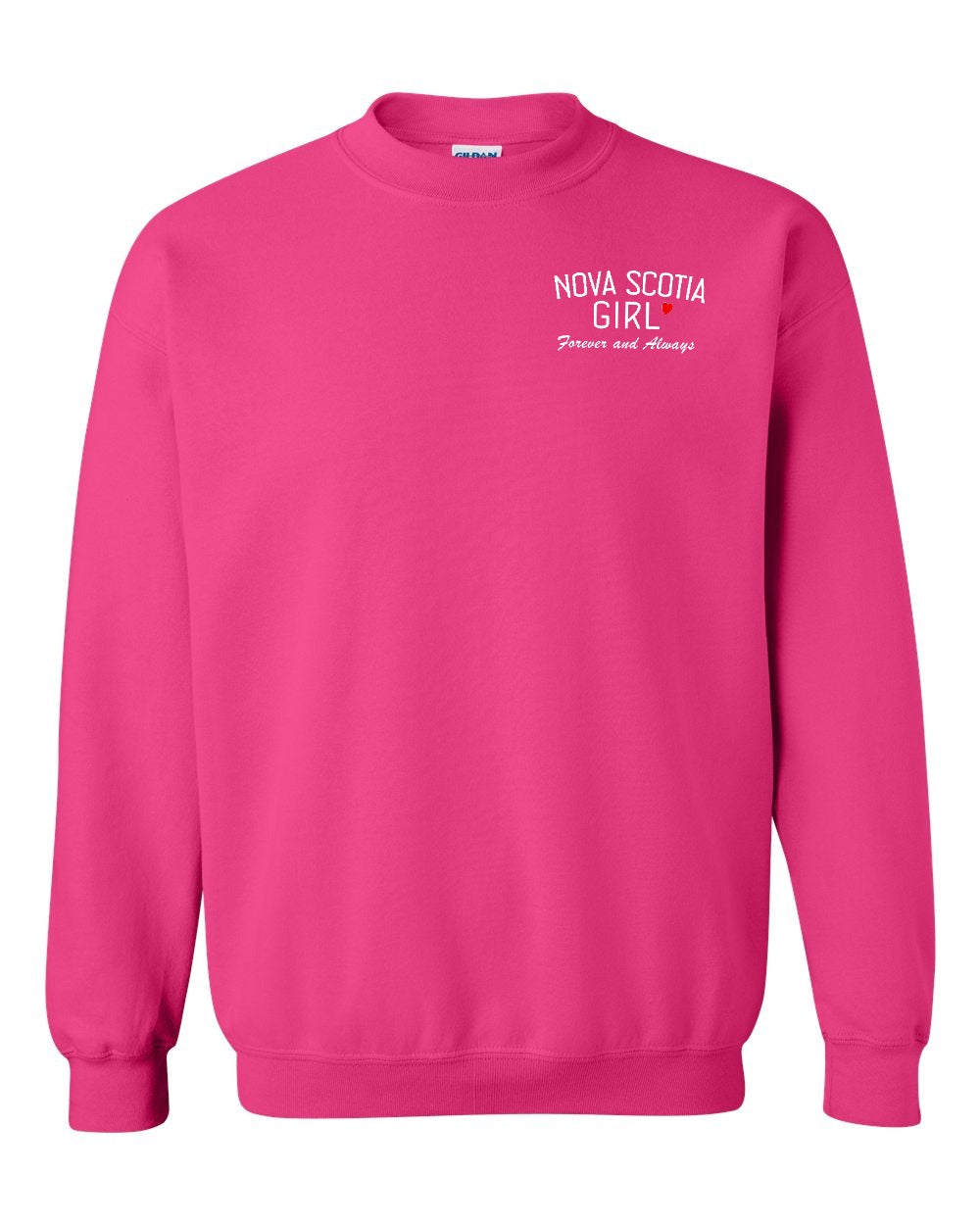 NS Girl Forever and Always Left Chest & Back Crewneck Sweatshirt - Unisex