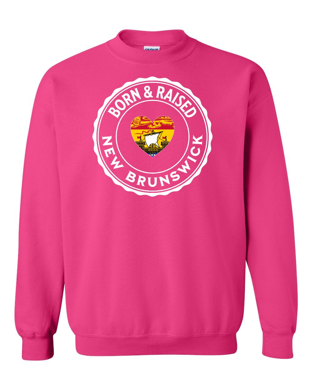 Born and Raised NB Heart Flag Crewneck Sweatshirt - Unisex