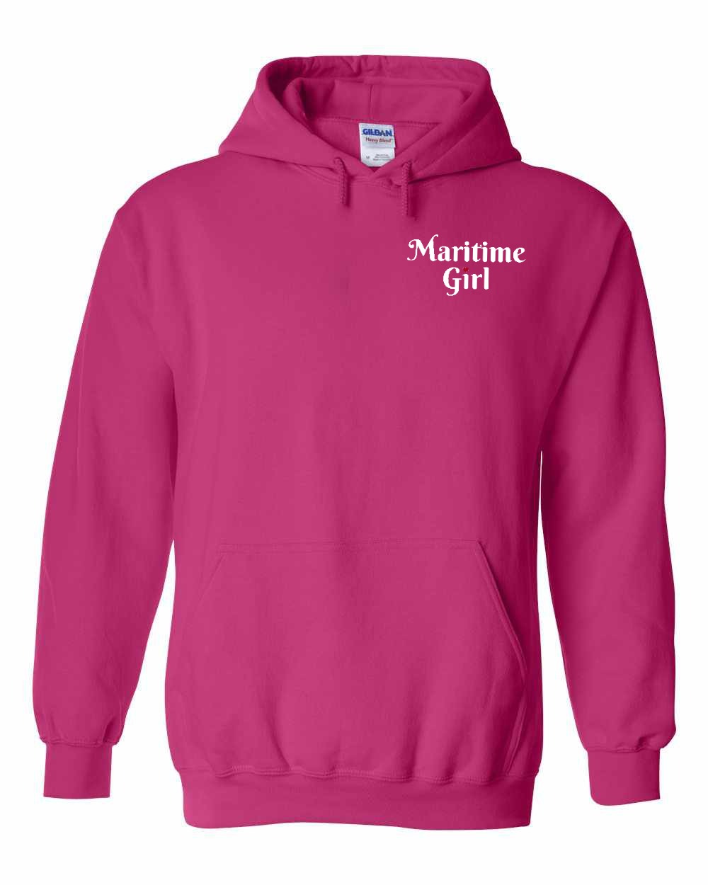 Maritime Girl Heart Dot Left Chest Pullover Hoodie - Unisex