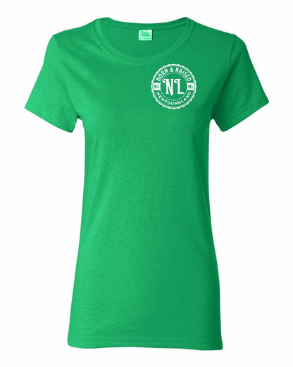 Born & Raised Newfoundland Left Chest and Back Women's Tee