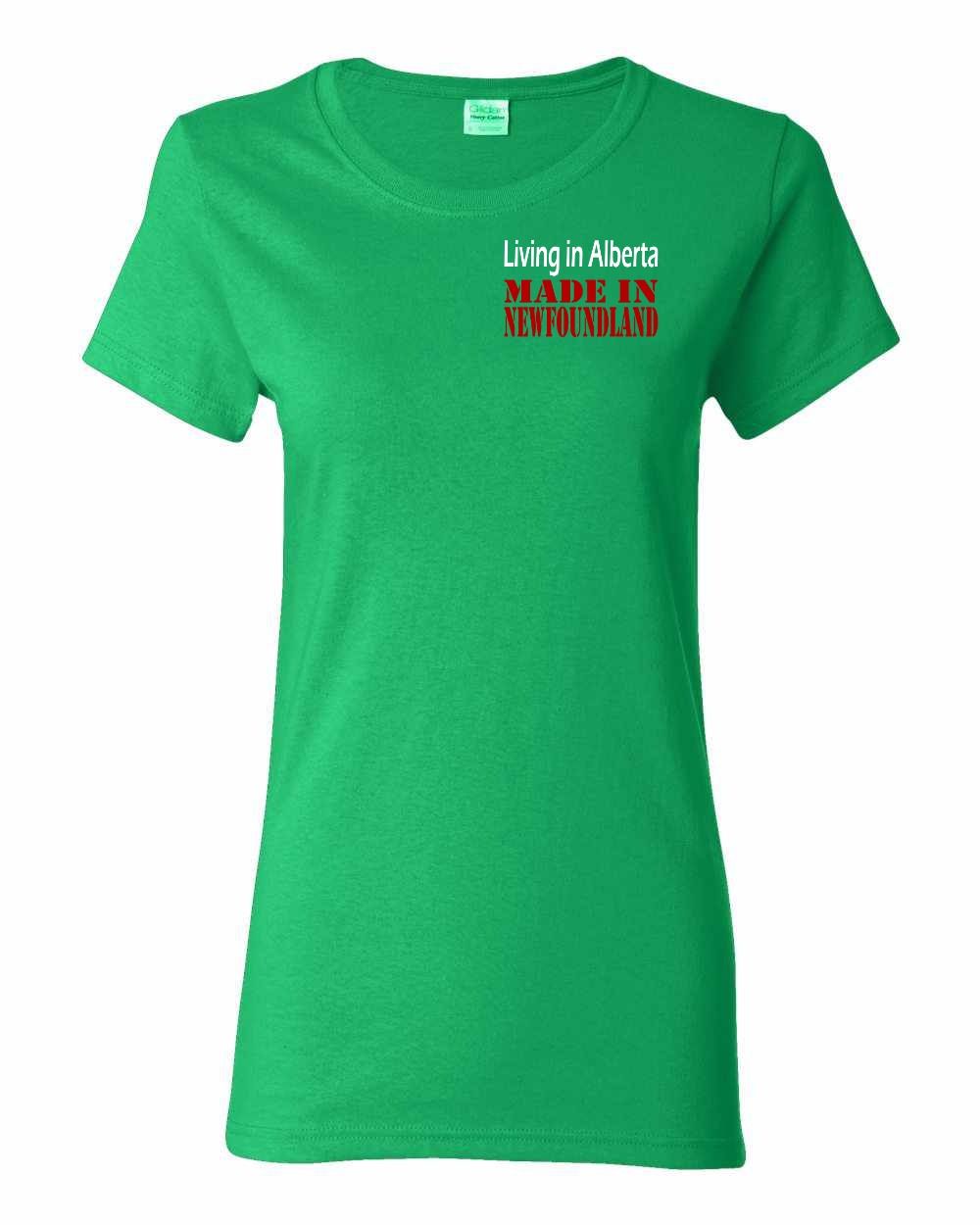 Living Alberta Made in NFLD Left Chest Women's Tee
