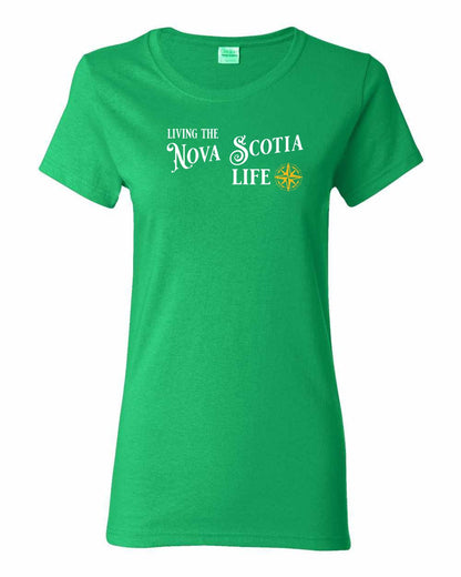 Living the Nova Scotia Life yellow Full womens-tee