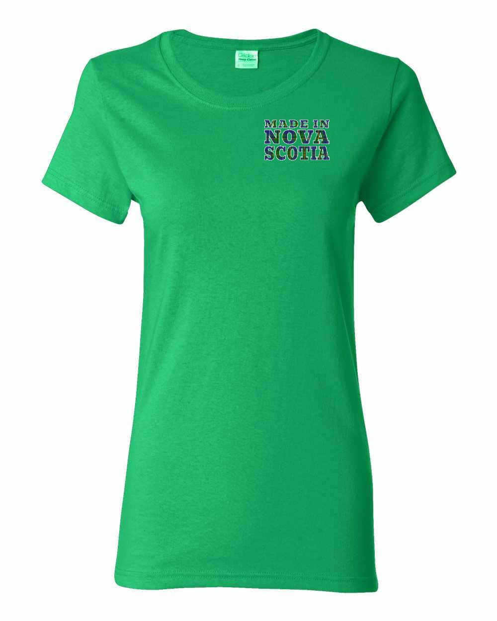 Made In NS ( Tartan Lettering) Left Chest Women's Tee