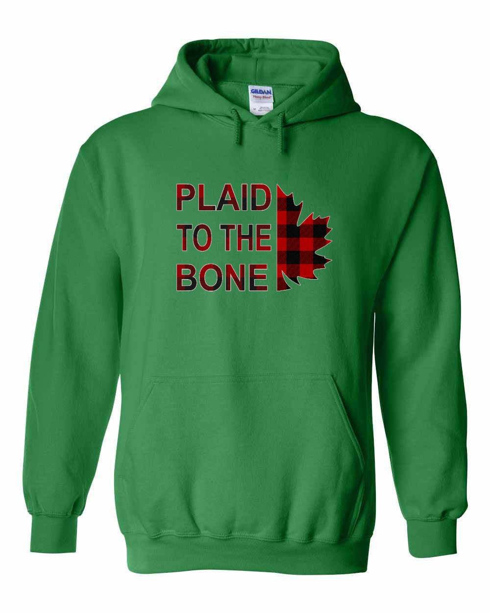Plaid to the Bone Stacked Leaf Pullover Hoodie - Gildan Canada (sewn Internationally) - Unisex