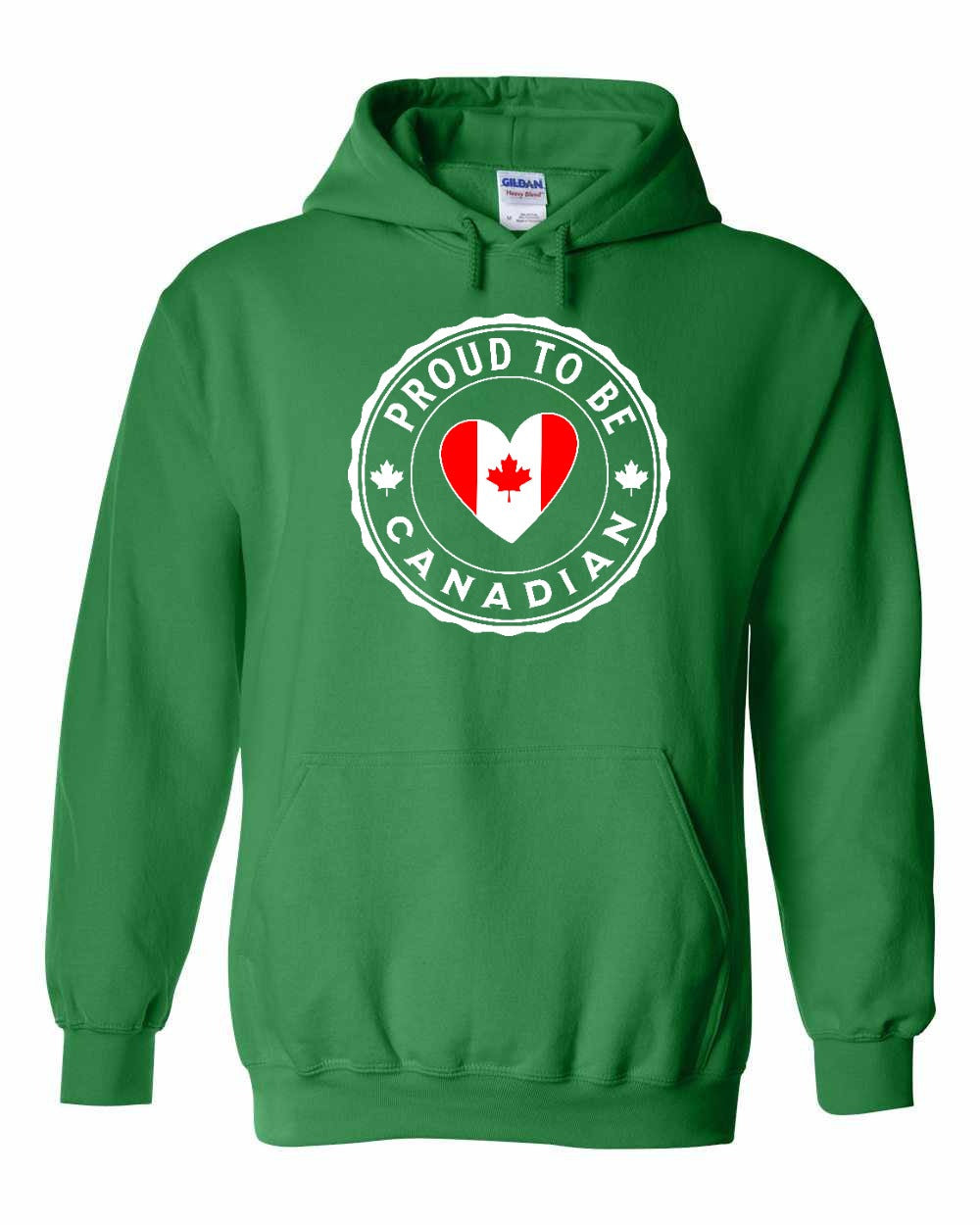 Proud to be Canadian Heart Flag Pullover Hoodie - Gildan Canada (sewn Internationally) - Unisex