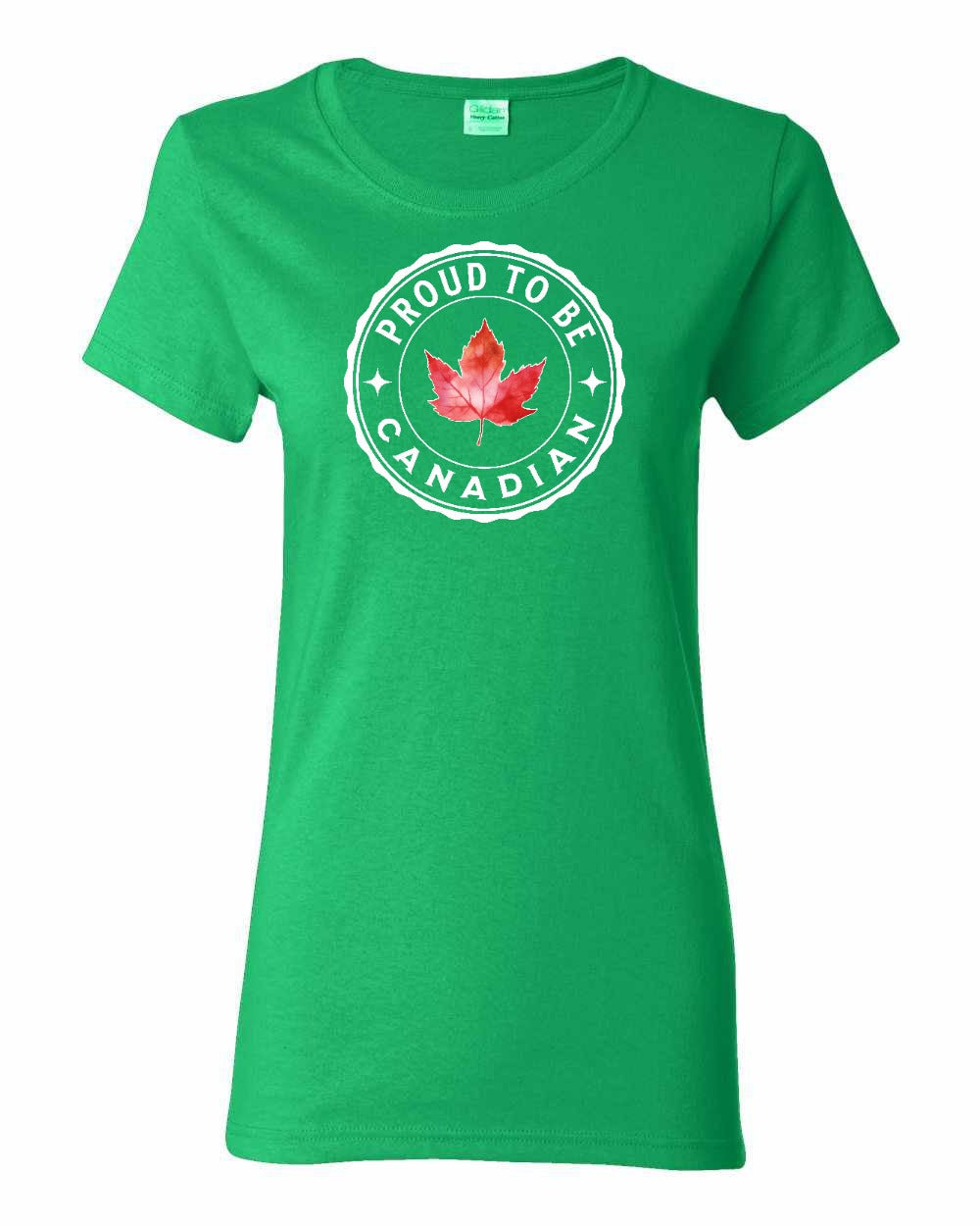Proud to be Canadian Leaf Full Women's Tee - Gildan Canada (sewn Internationally)