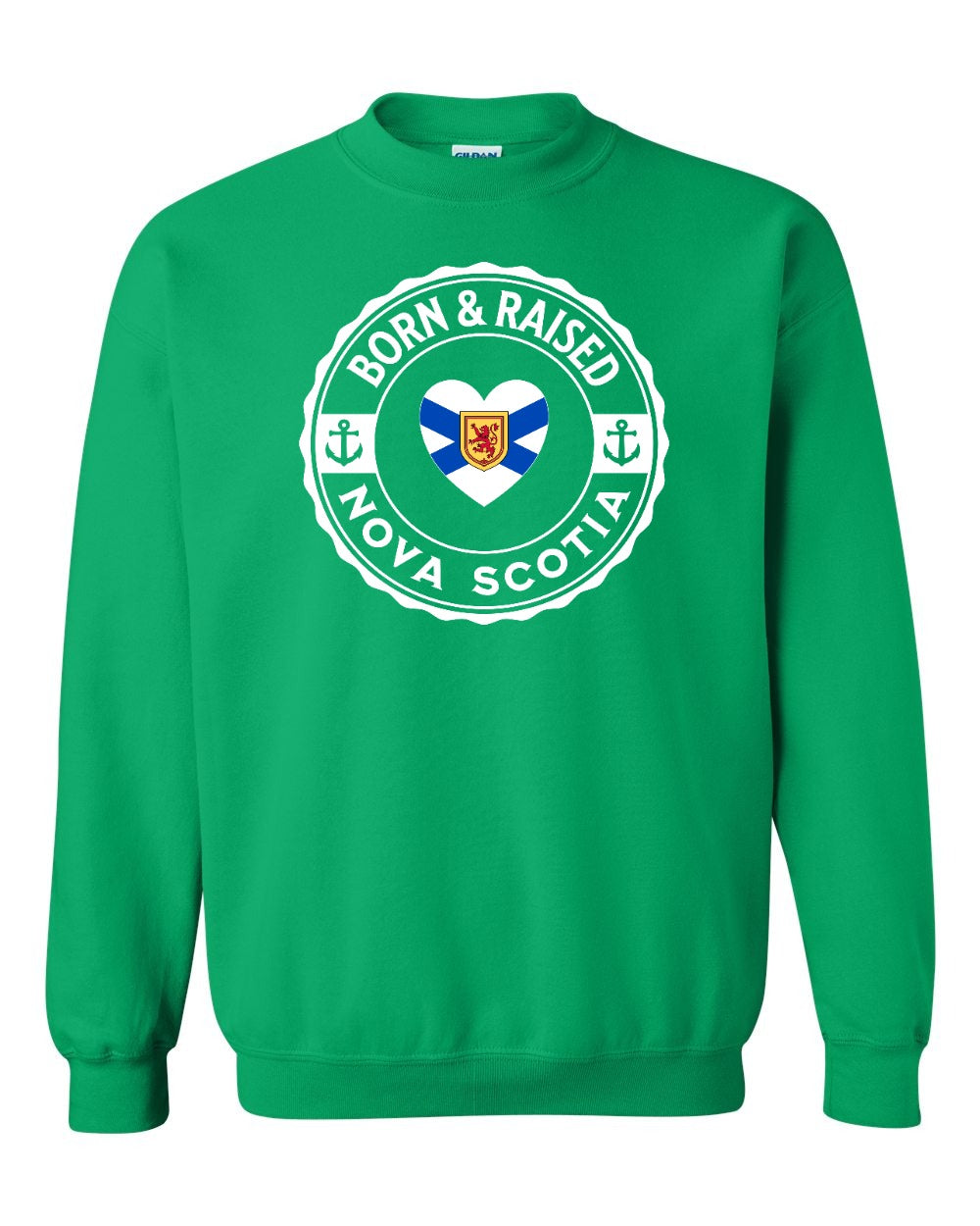 Born and Raised NS Heart Flag Crewneck Sweatshirt - Unisex