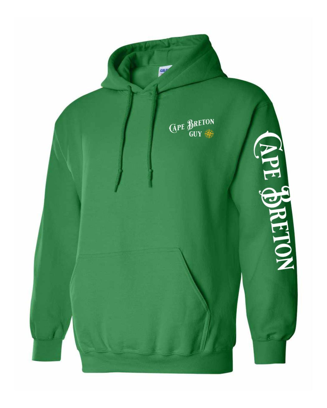 Cape Breton Guy Yellow Compass Left chest and Sleeve Pullover Hoodie
