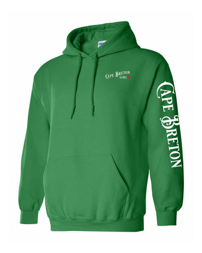 Cape Breton Girl Red Heart Left chest and Sleeve Pullover Hoodie