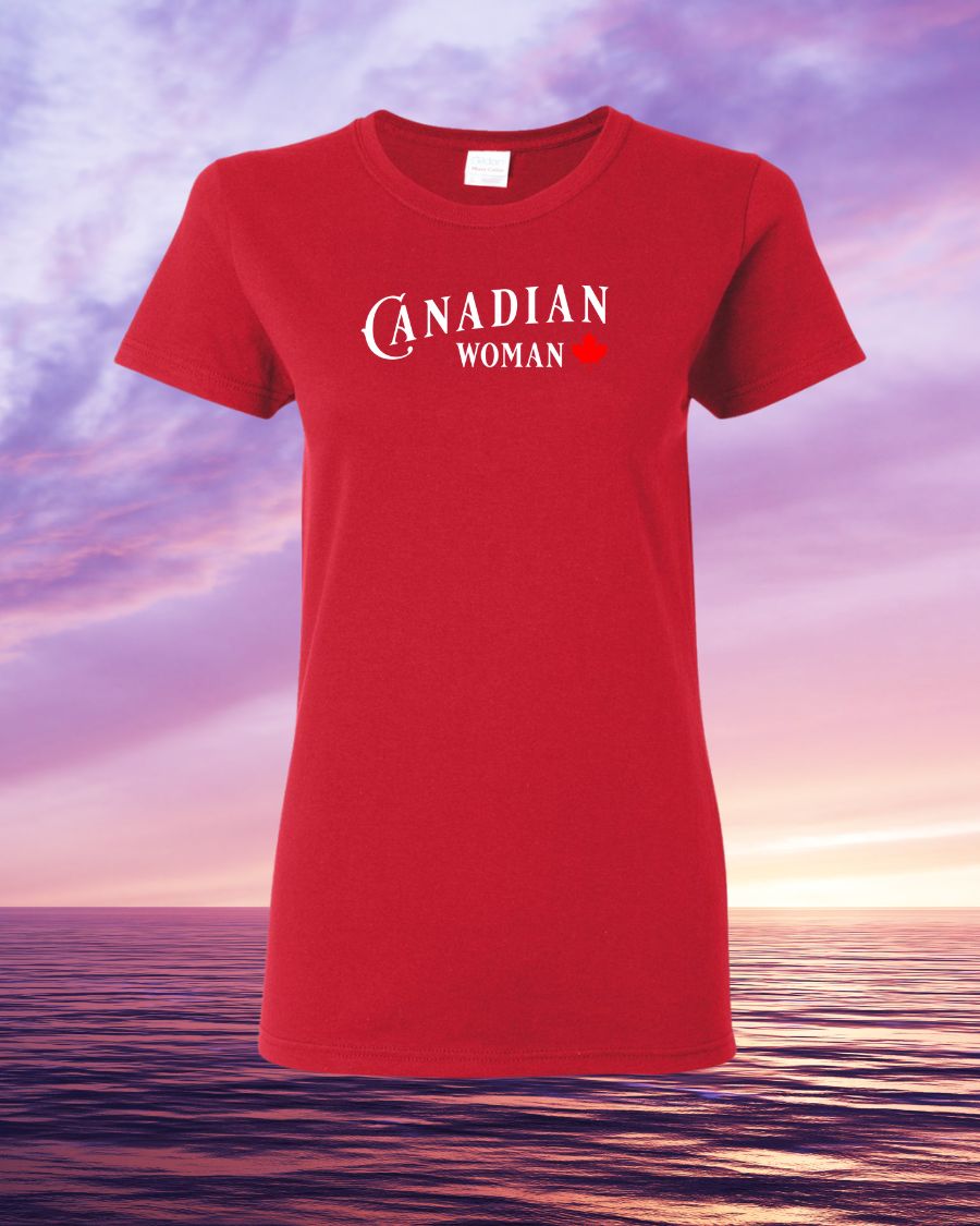 Canadian Woman Maple Leaf Women's Tee - Gildan Canada (sewn Internationally)