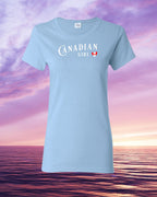 Canadian Girl heart flag  Women's Tee - Gildan Canada (sewn Internationally)