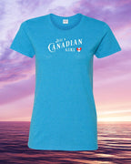 Just a Canadian Girl heart flag  Women's Tee - Gildan Canada (sewn Internationally)