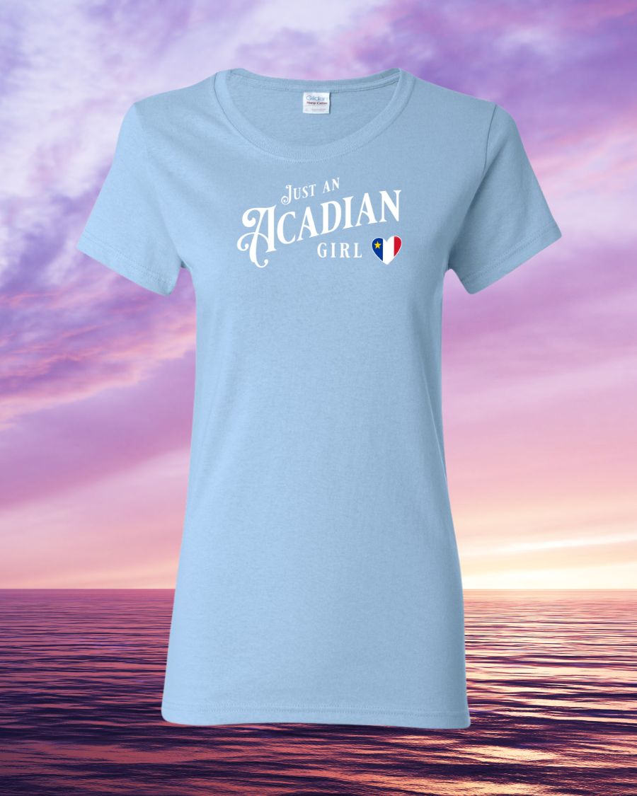 Just an Acadian Girl Heart Flag Women's Tee