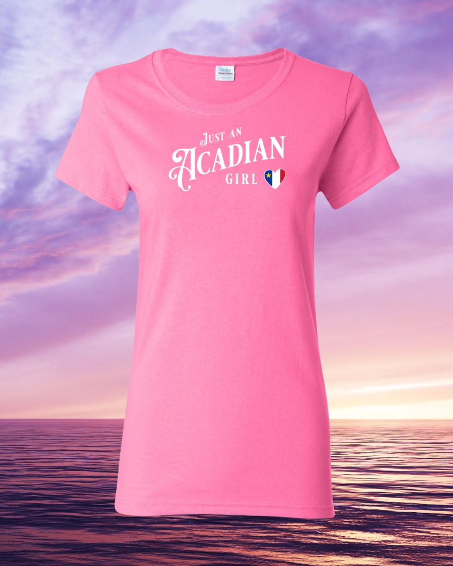 Just an Acadian Girl Heart Flag Women's Tee