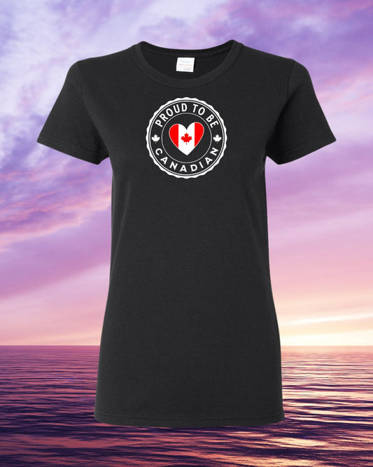 Proud to be Canadian heart flag  Tee