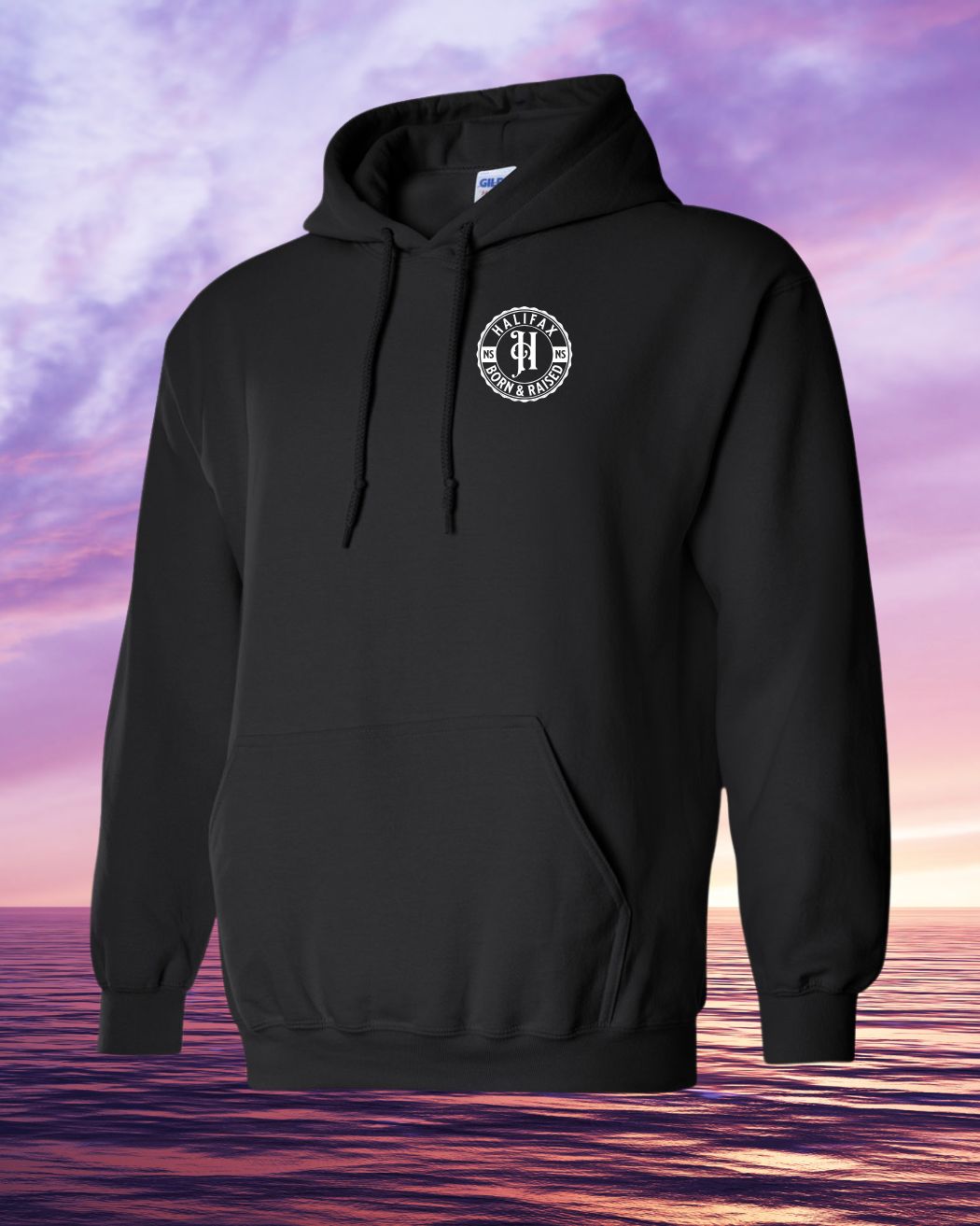 Born & Raised in Halifax left chest Pullover Hoodie - Unisex