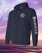 Born & Raised in Halifax left chest and sleeve Zip Hoodie - Unisex