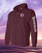 Born & Raised in NFLD left chest and sleeve Zip Hoodie - Unisex