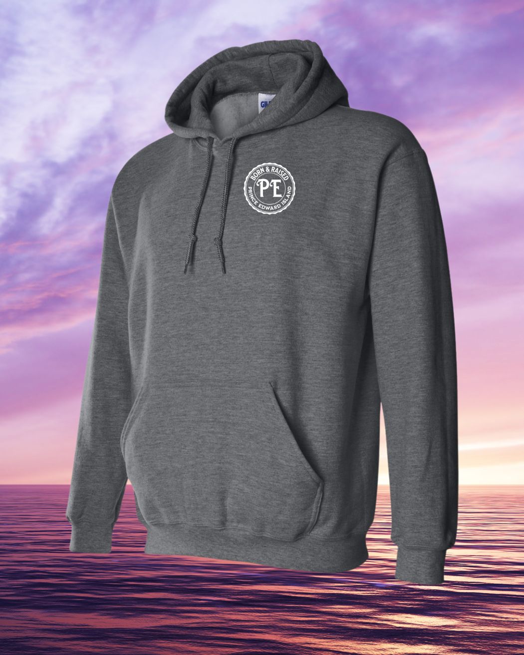 Born & Raised in PEI Hoodie Left Chest