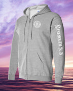 Born & Raised in Dartmouth left chest and sleeve Zip Hoodie - Unisex