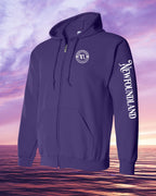 Born & Raised in NFLD left chest and sleeve Zip Hoodie - Unisex