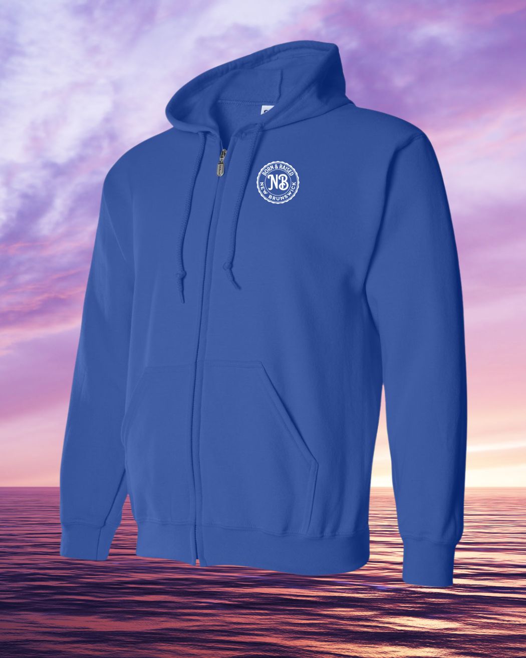 Born & Raised in NB left chest Zip Hoodie
