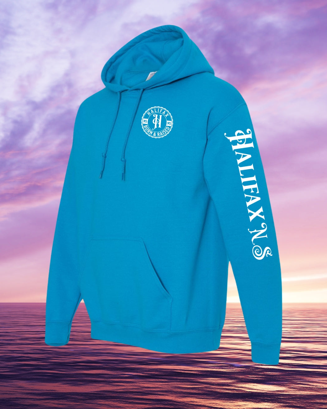 Born & Raised in Halifax left chest and sleeve Pullover Hoodie - Unisex