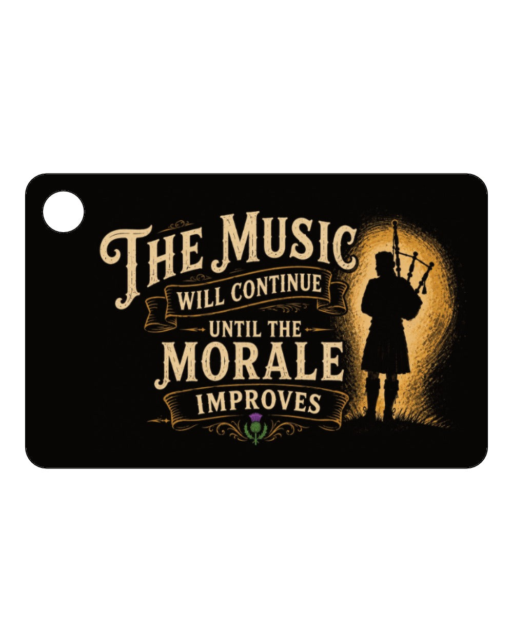 Music Will Continue Bagpipes Keychain